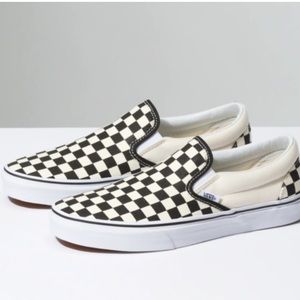 brand new checkered slip on vans in box!